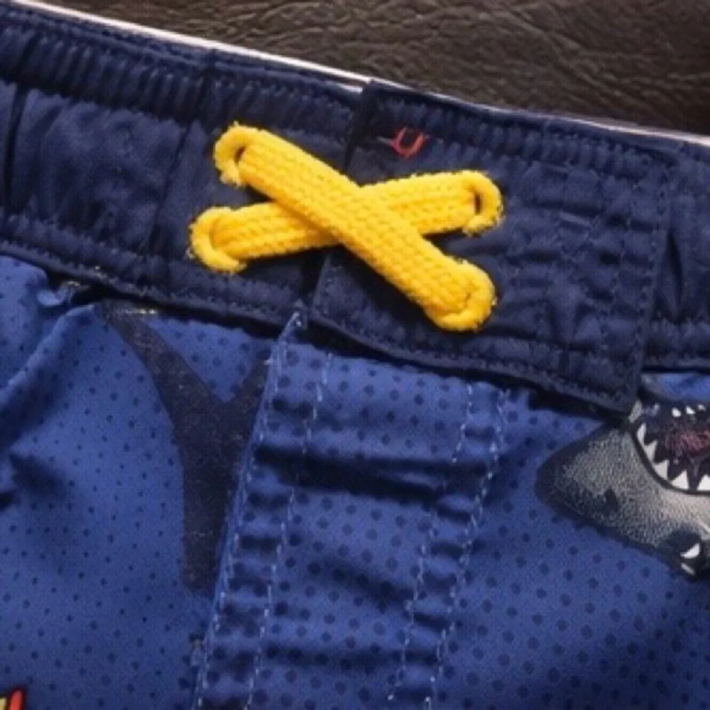 Cat & Jack Boys Shark Swim Trunks S (6/7) Blue NWT